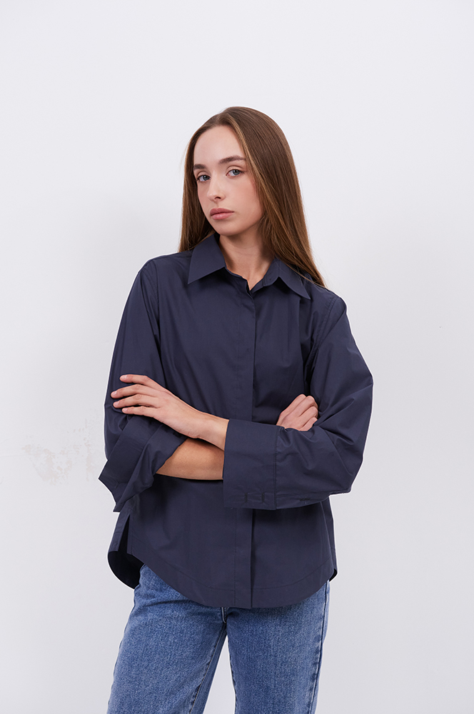 Сорочка бавовна сіро-синій (Р 143)